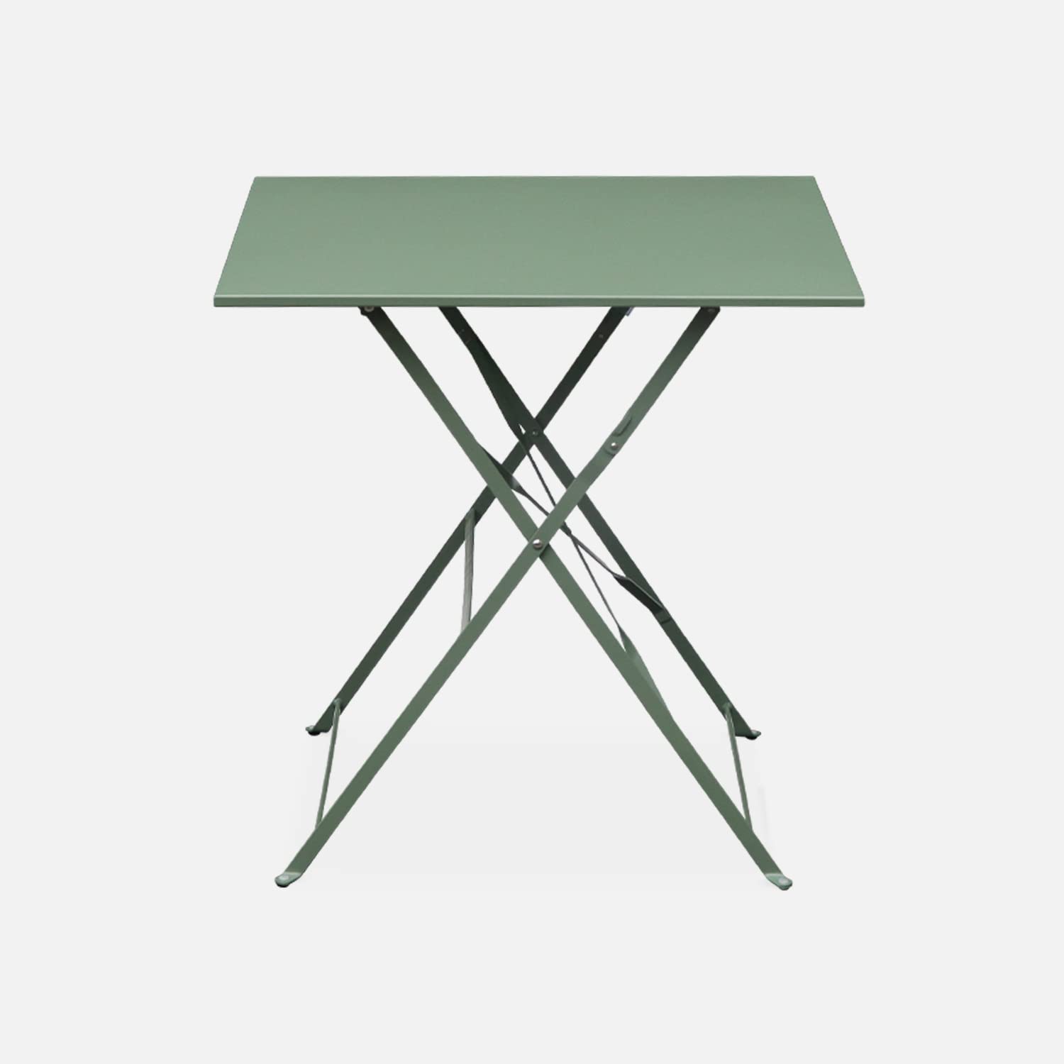 Sweeek Table de Jardin Bistrot Pliante Métal Acier Vert de Gris 70 x 70cm