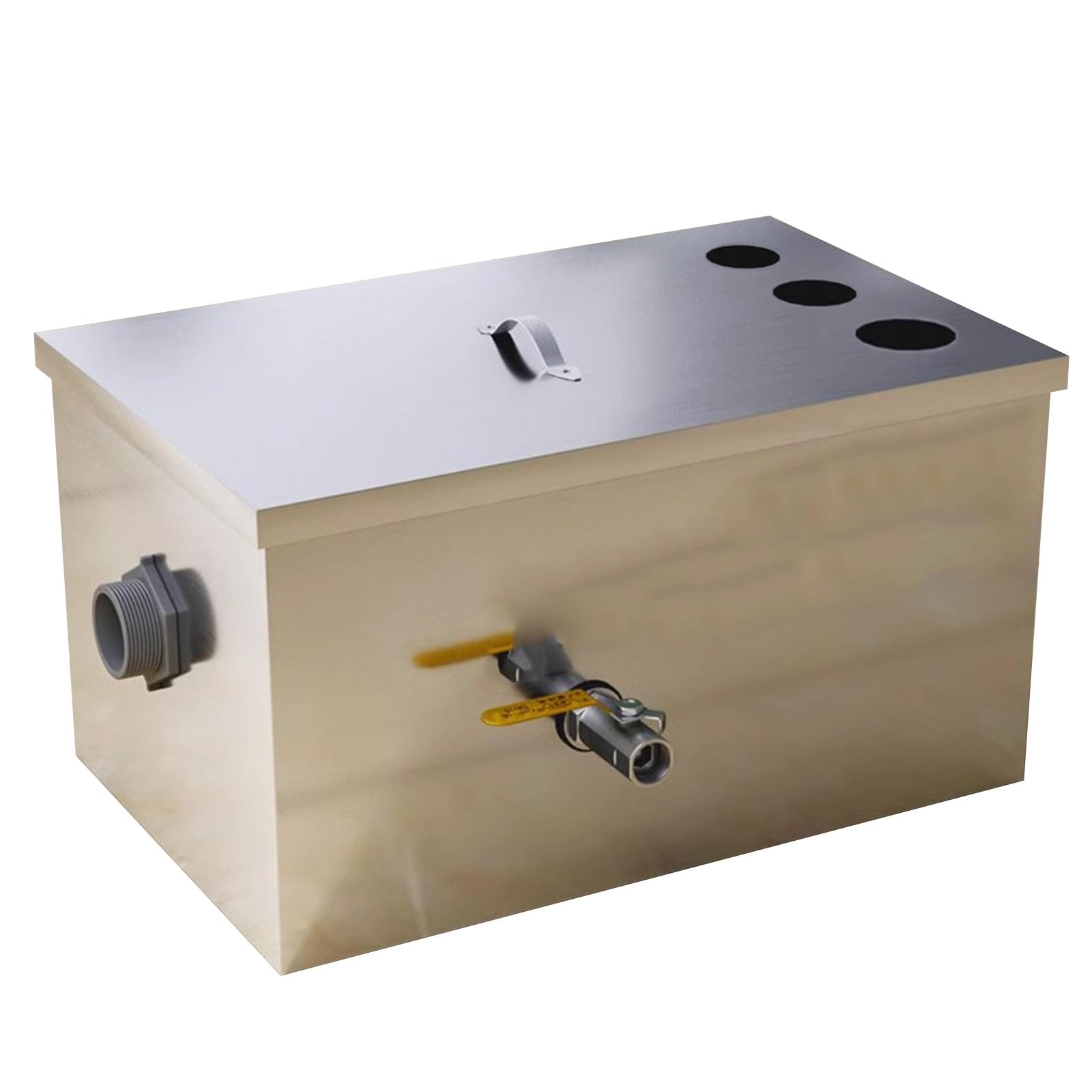 Séparateur de graisse en acier inoxydable, 3 entrées supérieures, sortie gauche, équipement de cuisine commercial pour restaurants et hôtels