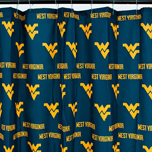 Image of College Covers Everything Comfy West Virginia Mountaineers Bright and Colorful Shower Curtain Cover 70 inch x 72 inch
