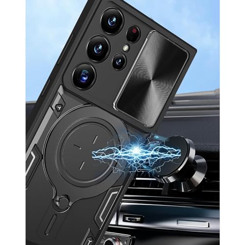 Ysnzaq Capa para Samsung Galaxy S23 Ultra com suporte magnético de anel, [proteção contra quedas de