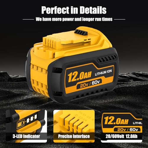 Image of DCB609 12.0Ah Replacement for Dewalt 20V /60V Max Batteries(60V-4PC) | Compatible with Dewalt 20V /60v Flexvolt Battery DCB606 DCB609-2 DCB606-2 DCB612