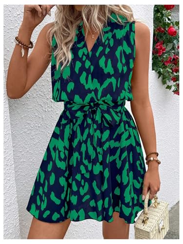 Image of SOLY HUX Women's Summer Wrap Dress Flowy Belted Vacation Short Dresses