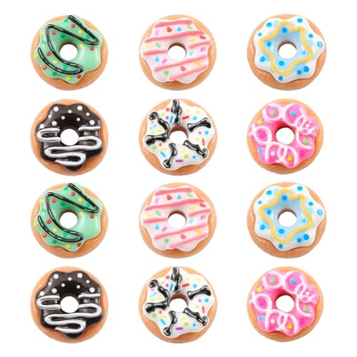 12 imanes decorativos de donut para refrigerador
