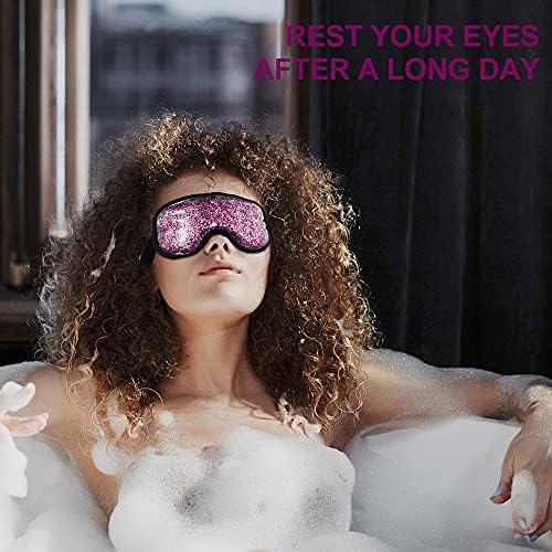AneouLife Cooling Eye Mask, Washable and Reusable Heated & Cooling Gel Eye Mask for Puffy Eyes, Dark Circles, Swollen Eyes, Tired Eyes, Perfect Gel Technology for Dry Eye Relief (Purple)