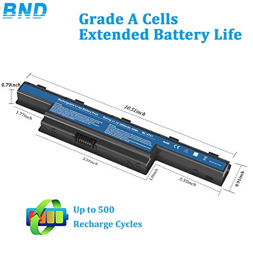 BND AS10D31 AS10D51 Laptop Battery for Acer Aspire 5250 5253 5349 5552 5733 5742 5742Z 5750 5750Z 5755 5755G 7741G 7741Z 7551 7560 TravelMate 5740 5740G 5744 5735 5735Z-[4400mAh/49Wh] - Thumbnail 4