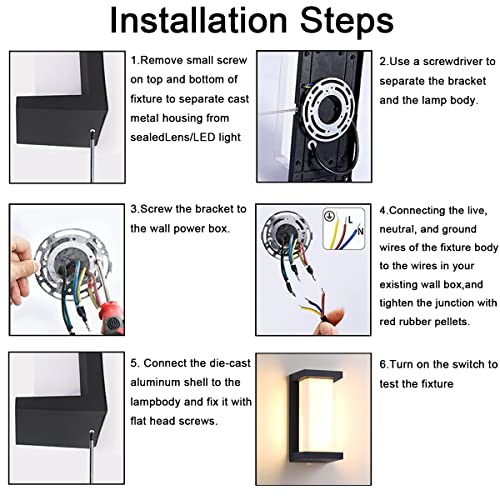 Outdoor Wall Porch Light,Modern Exterior Wall Sconce Lantern Fixture With Led, Outside Waterproof Lights For House Porch Garage Doorway Garden Outdoor Light Fixture Wall Mount Lights(Warm) #TOP2