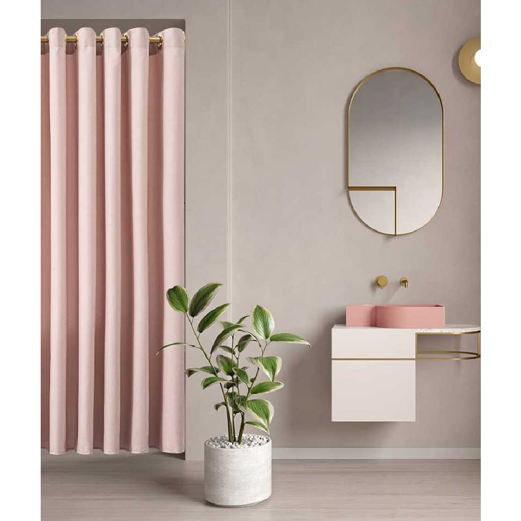 Ensemble de rideau de douche en lin épais 180 x 200 cm – Tissu résistant à l'eau facile à nettoyer Décoration de salle de bain moderne Cloison élégante pour la maison Design durable et élégant