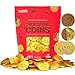 25 Edible Chocolate Coins, Gold Half Dollar Milk Chocolate, Made with Premium Belgian ingredients, Nut Free, Non-GMO, Certified Kosher Dairy 25-Pack Christmas Stocking Stuffers