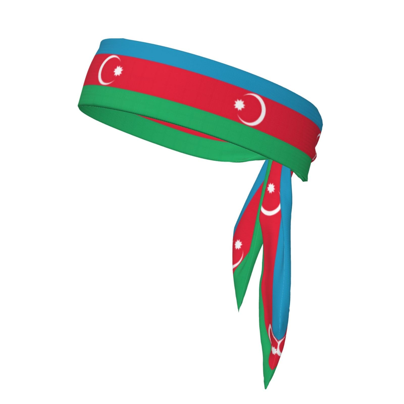 Flag of Azerbaijan Printed Sports Headband, Unisex, Suitable for Running and Fitness, Breathable, Quick-Drying, and Comfortable.