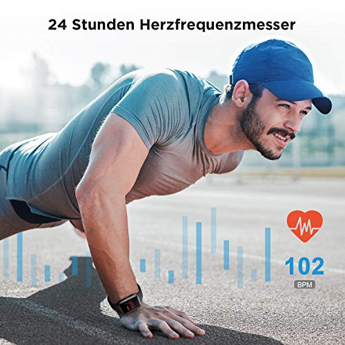 LETSCOM Smartwatch, Fitness Tracker 1,3 Zoll Farbdisplay Uhr mit Herzfrequenzmesser Schrittzähler und Schlafmonitor, wasserdicht Sportuhr für Frauen Männer für iOS Android Handy - 6
