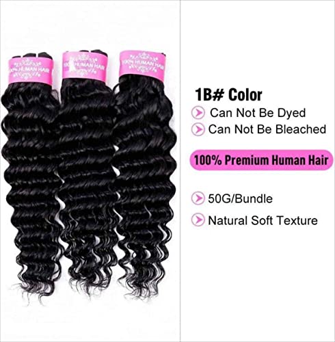 Sexycat Deep Curly Human Hair Bundles 8 8 8 Inch 100% Unprocessed Brazilian Virgin Hair Extensions Water Wave Weave Bundles Human Hair Natural Color - Image 3