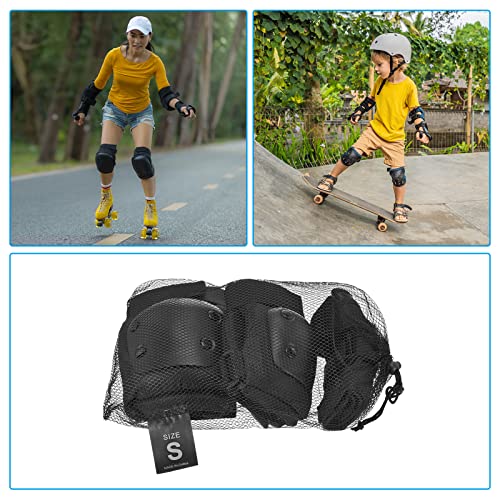 Patikil S Size Adult/Youth Knee Pads Elbow Pads Wrist Guards, 3 In 1 Protective Gear Set For Roller Cycling Skateboarding Bmx Bike Inline Skating Scooter Riding, Black #TOP6