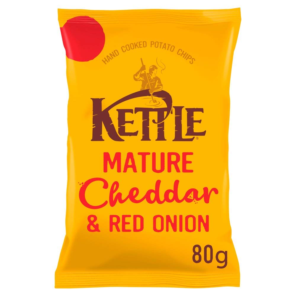 Buy Kettle Crisps Mature Cheddar Cheese & Red Onion British Potato Chips No Artificial