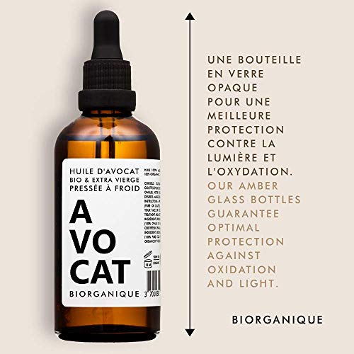 Huile d'Avocat 100% Bio, Pure, Naturelle et Pressée à froid - 50 ml - Soin pour Cheveux, Corps, Peau