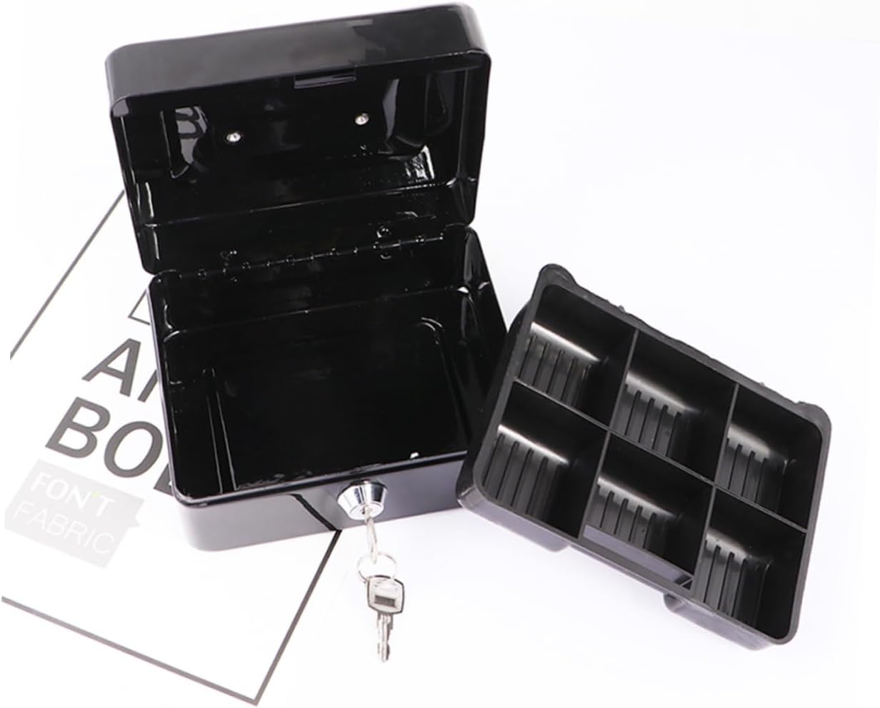 DOITOOL 1 Set Box Organizer Boxes Black Lock Boxes Lock Boxes for Personal Items Steel Small Metal Boxes