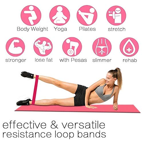 muxiao Bandas de loop de resistência, Bandas de exercício de resistência para Fitness em casa, Along