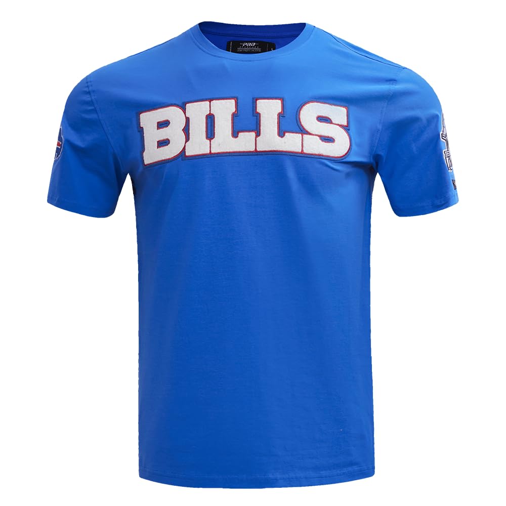 Pro Standard Mens NFL Buffalo Bills Classic Chenille Short Sleeve Tee Royal Blue 3XL