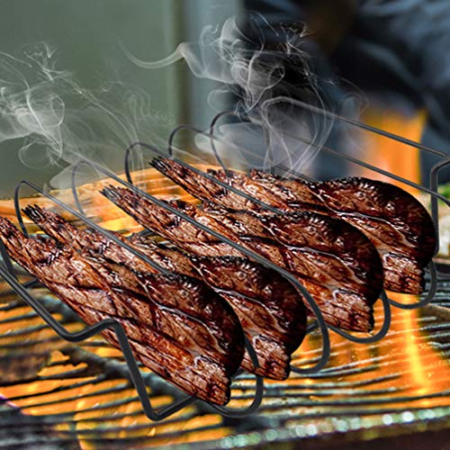 BESPORTBLE Churrasqueira Churrasqueira Grelha Antiaderente Suporte para Assar Churrasco de Ferro Sup