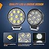 Nilight led pods 4PCS 27W Round Flood LED Light Bar Driving Lamp Waterproof Jeep Off Road Fog Lights for Truck Car ATV SUV Jeep Boat 4WD ATV, 2 Years Warranty
