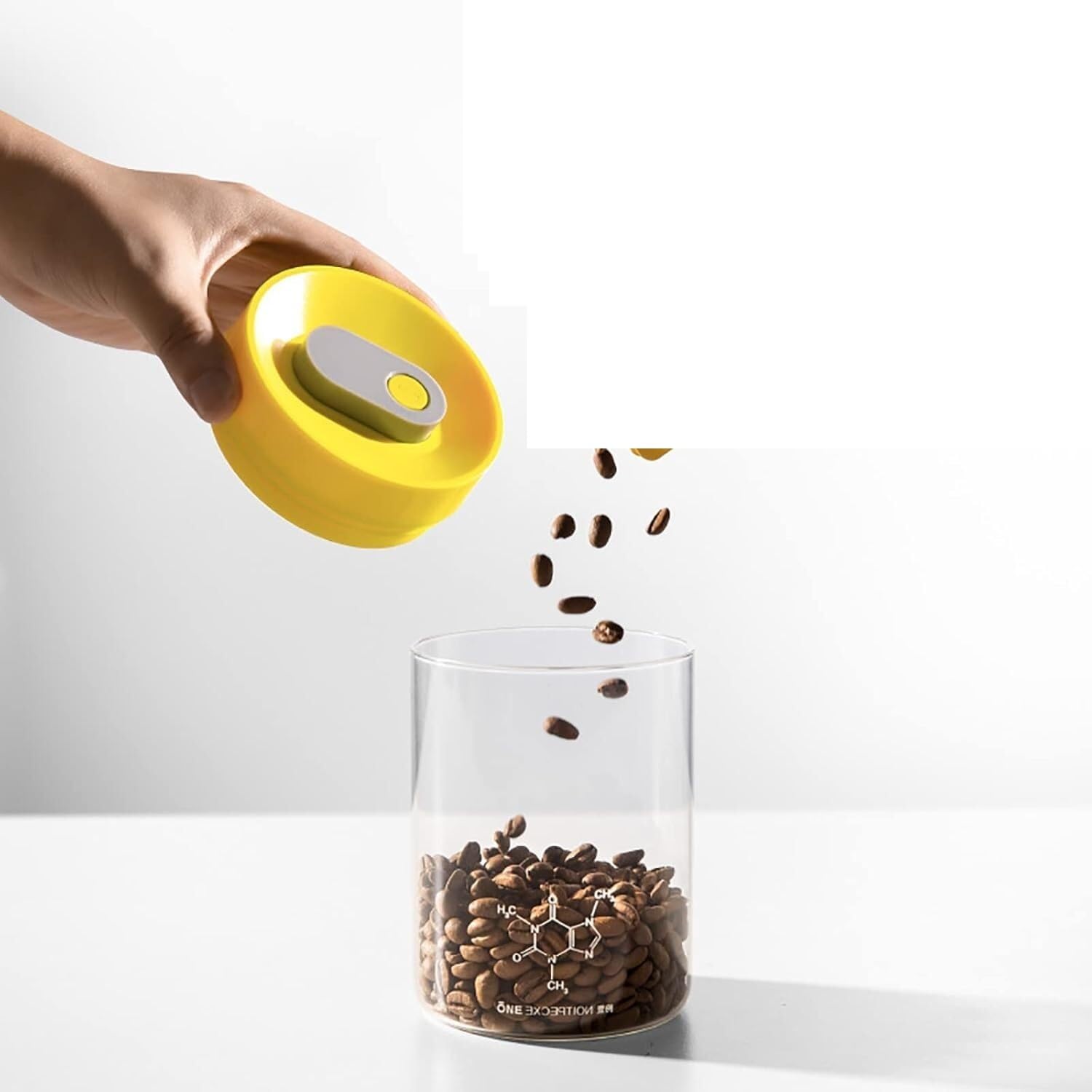 Luftdichte Lebensmittelaufbewahrung aus Glas, Vorratsdose, Kaffeebehälter, Kaffee, vakuumierte Kaffeebohnen, versiegelte Dosen, Tee, Milchpulver, Glas, versiegelt, Küche, Lagerung von Trockenwaren, Me