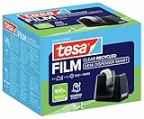tesa DESK DISPENSER SMART RECYCLED Klebebandabroller für Tische/Kompakter Tischabroller mit Anti-Rutsch-Technologie für Klebefilm, inkl 1 Rolle film CLEAR RECYCLED 10m x 15mm