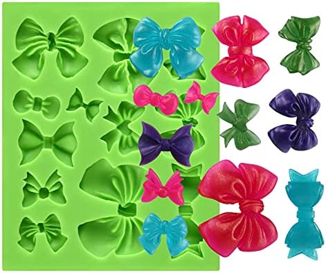 Sakolla Bowknot Fondant Mold - Bow Tie Silicone Mold for Chocolate Candy Cupcake Toppers Gumpaste Sugarcraft DIY Cake Decorating…