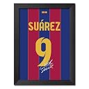 TenorArts Luis Suarez Poster Frame Barcelona Jersey Laminated Photo Print Signature Framed Painting with Matt Finish Black Frame (12 inches x 9inches) gallery image