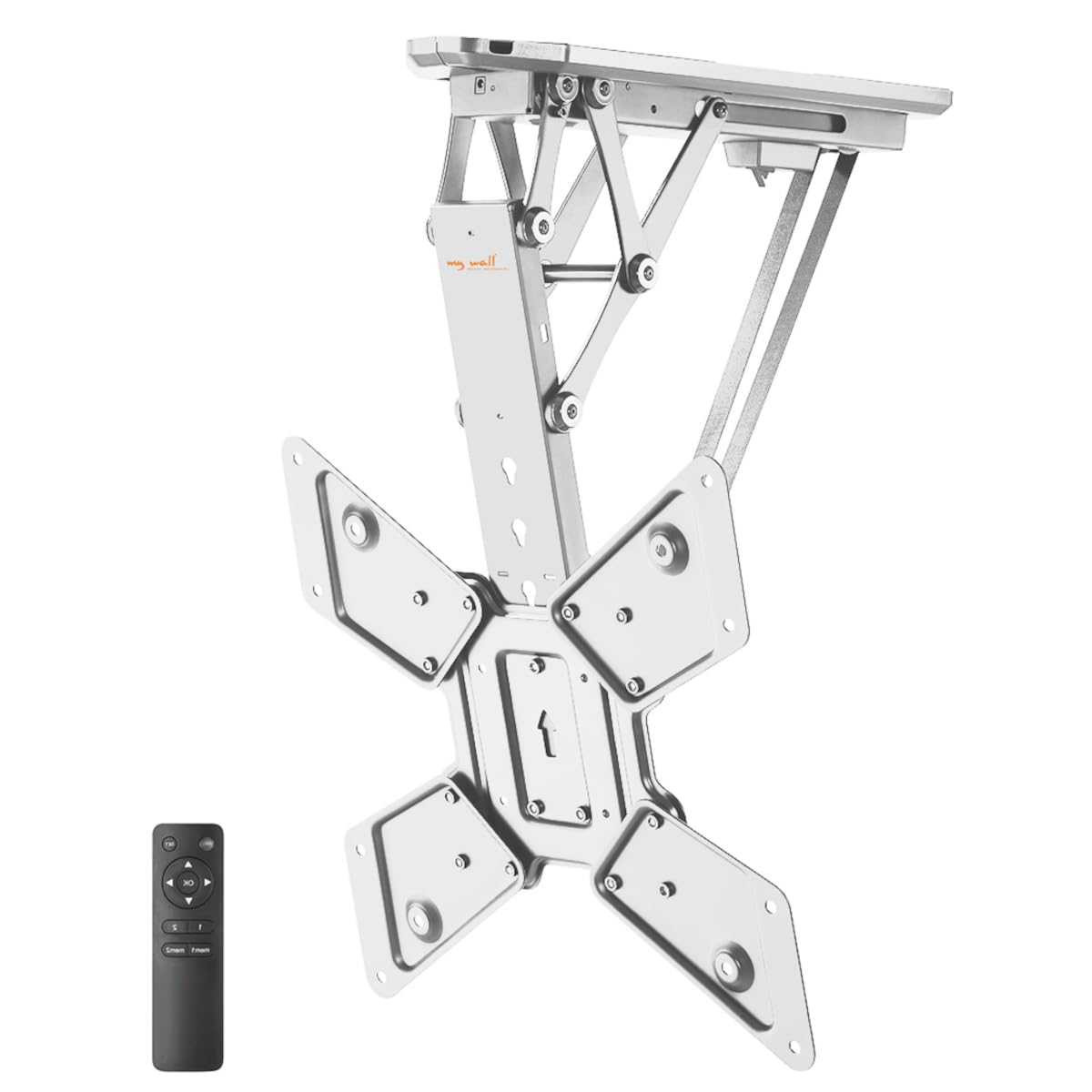 myWallmy wall HL40MWL Folding Motorised Ceiling Mount with Remote Control for TV and Flat Screens 23-55 Inch (58 cm - 140 cm) VESA White