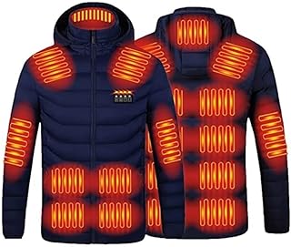 Chaqueta cálida for hombres y mujeres, abrigo cálido con capucha, ropa eléctrica con calefacción por USB con 19 zonas de calefacción, chaqueta cálida de invierno con 3 niveles de calor