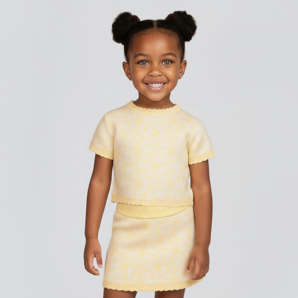Vince Camuto Clothes Girls’ 2-Piece Sweater Skirt Set with Knit Top & Skirt – Toddler, Little & Big Girls Sizes (2T-12)
