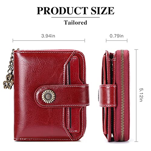 SENDEFN Purses for Women Genuine Leather Small Bifold Compact Womens Wallet with RFID Protection - Image 4