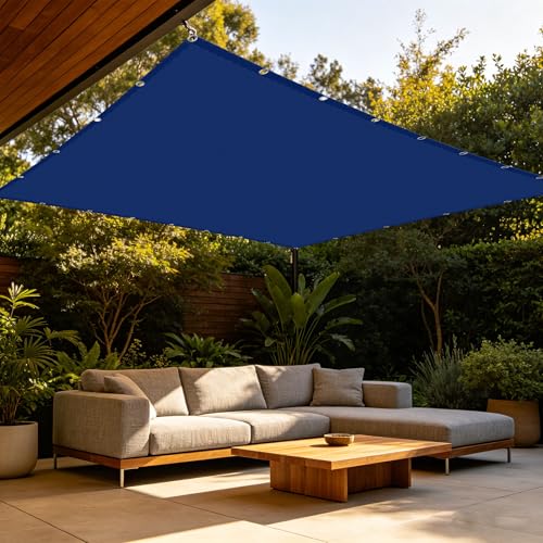 Toldo vela de sombra rectangular resistente al agua azul oscuro 60x200cm para jardín y balcón 2