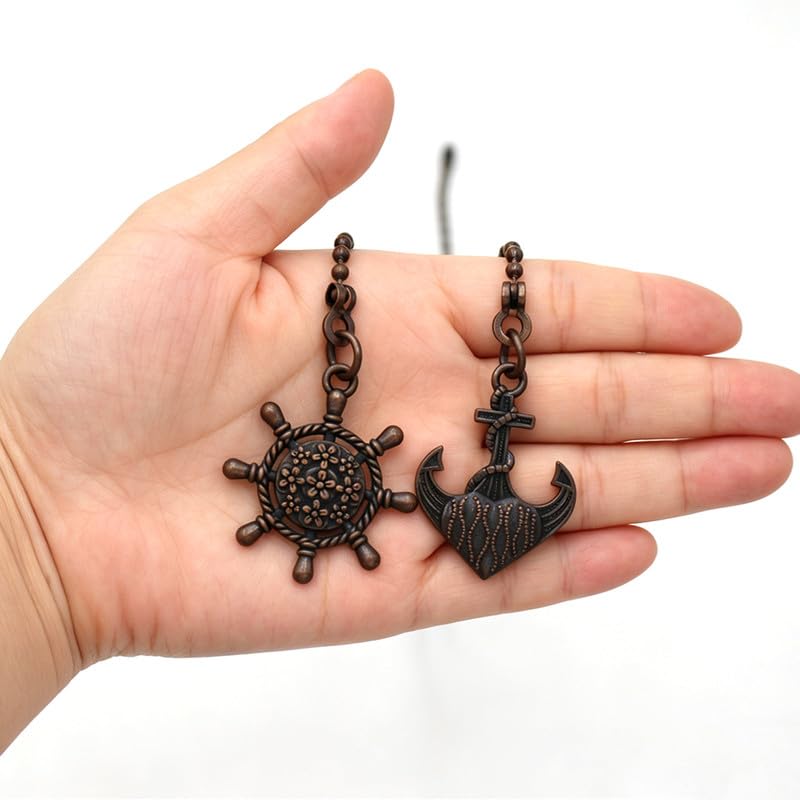 Image of 4pcs Anchor Ceiling Fan Pull Chain Extension for Ceiling Fans Lights, with Chain Connector (Bronze and Red Bronze)