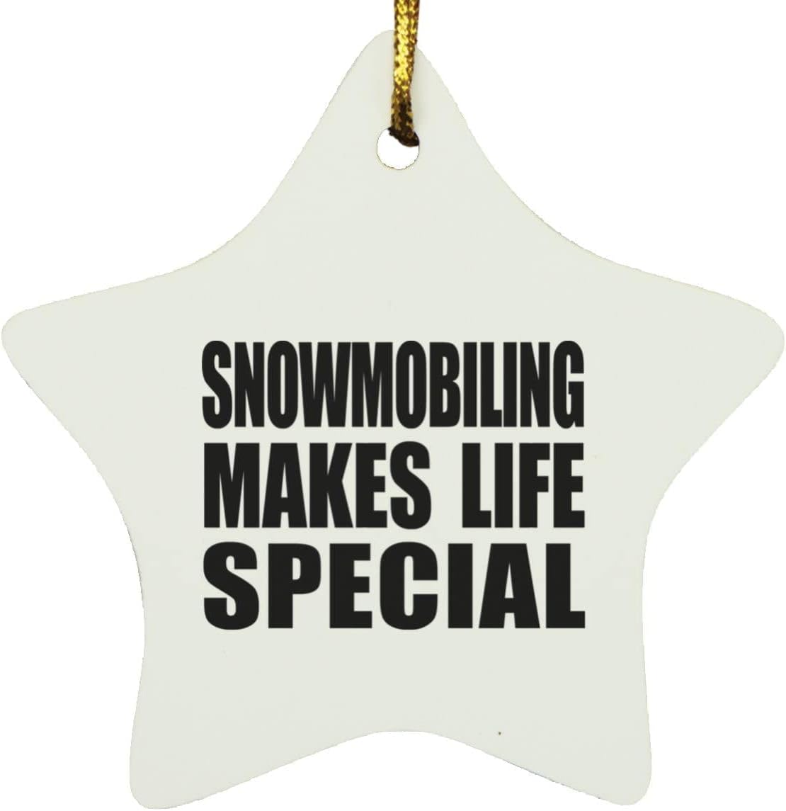 Designsify Snowmobiling Makes Life Special, Star Ornament Christmas Tree Hanging Santa Decoration, Gifts for Birthday Anniversary Christmas Xmas Fathers Mothers Day