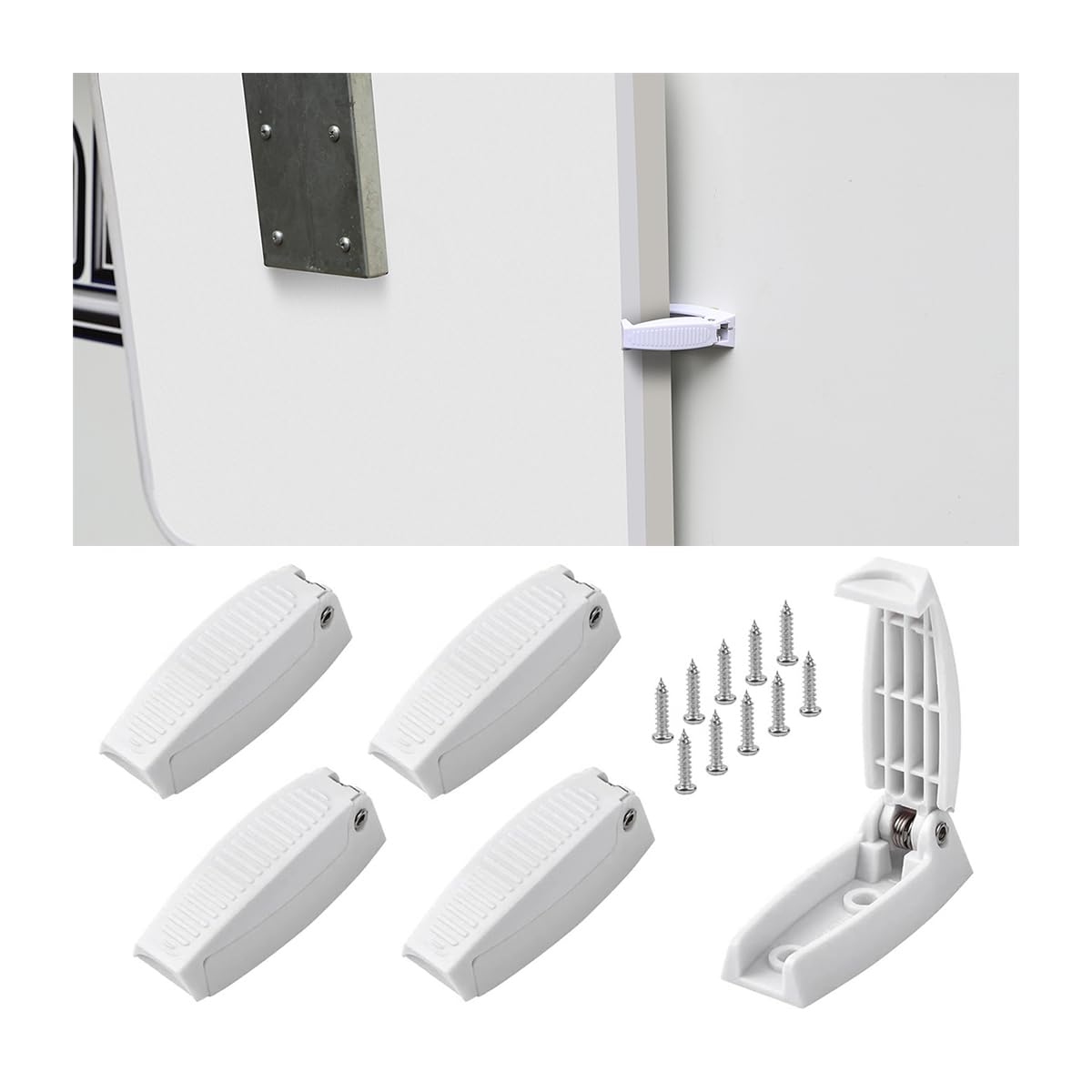 Cerradura De Puerta De Remolque De Viaje, Kit De Repuesto De Metal Para Caravana, Para Cámper, Caballo, Remolque, Transporte, Carga, Manija De Cierre De Puerta, Manija De Aleación De Zinc, Color