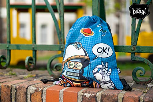 Baagl Gymtas voor jongens, waterdichte schoenentas voor kinderen, school en kleuterschool, sportrugzak, gymtas - Image 4