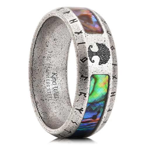 King Will 316L Stainless Steel Wedding Band- 8mm Width Viking
