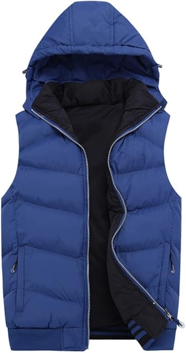 Mokkpeq Men Hooded Padded Vest Jacket Winter Outdoor Casual