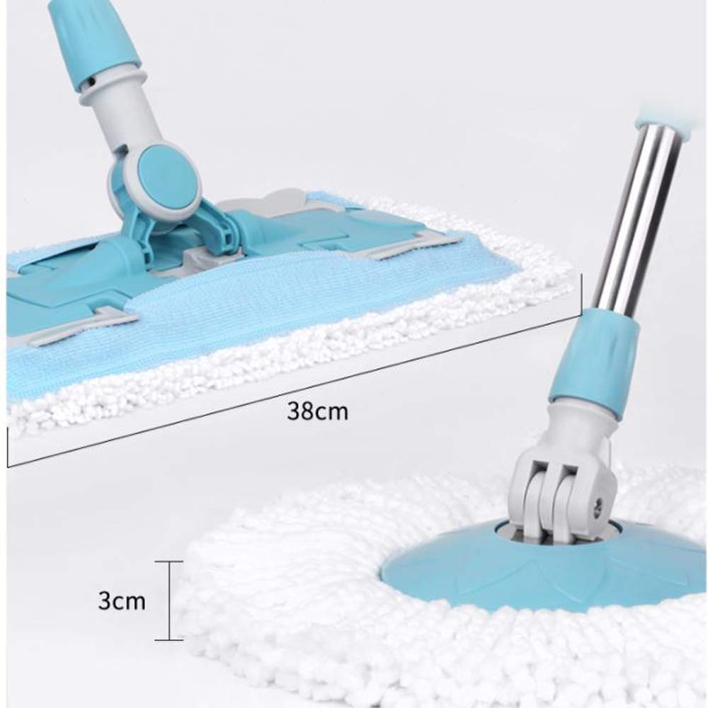 Family Essential Mop Rotante in Microfibra Spin Mop, Sistema di Pulizia del Pavimento con Secchio (A)