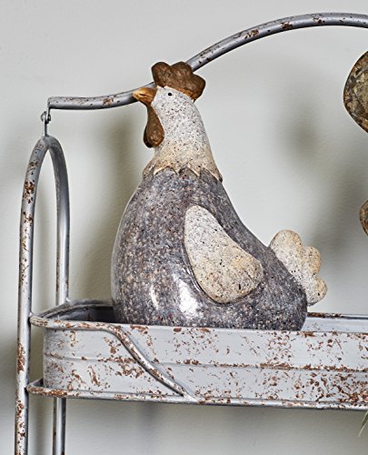 Deco-79-Polystone-Rooster-Decorative-Garden-Sculpture-Indoor-Outdoor-Garden-Statue-Outdoor-Sculpture-8-x-5-x-13-Gray Deco 79 Polystone Rooster Decorative Garden Sculpture Indoor Outdoor Garden Statue Outdoor Sculpture 8 x 5 x 13 Gray