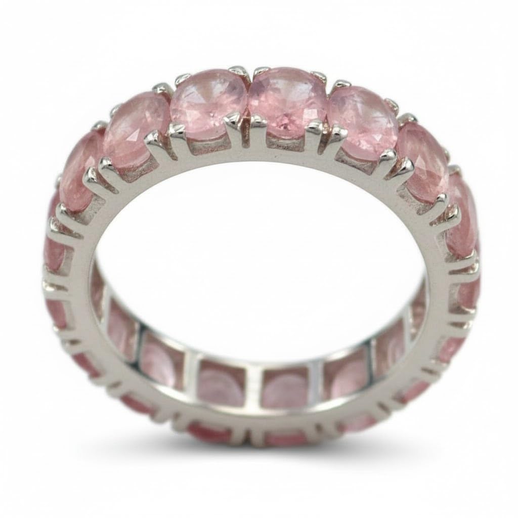 55Carat Choose Your Color Natural Gemstone Sterling Silver Band Ring Birthstone Friendship Love Size 5-13