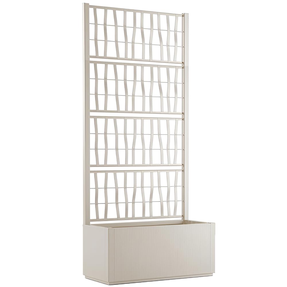 Fioriera alta cm 175 con vaso largo cm 80 Spalliera Grigliata separe' gesso graticola rampicante modulabile e componibile per Esterni Giardini Terrazze separatore ambienti locali commerciali
