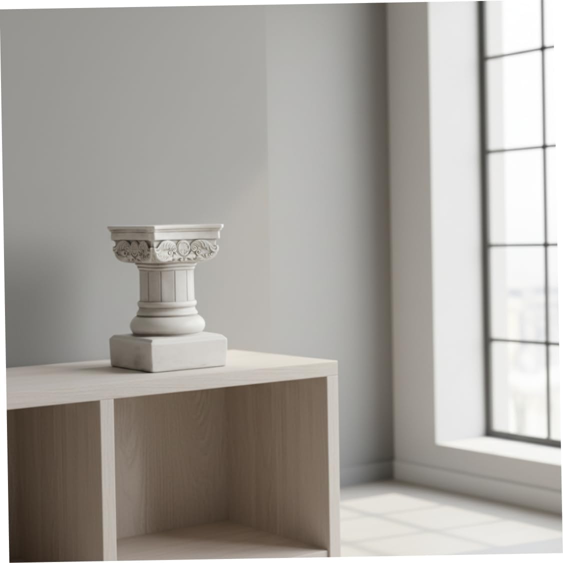 Roman Column Statues, 13.5x21.5cm Resin Column Pedestal Stand, Outdoor Waterproof Greek Columns Pillar Sculpture for Home Garden Wedding Decorations