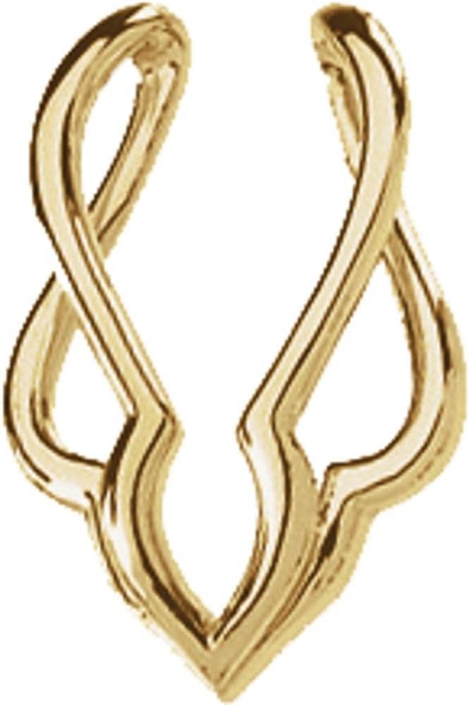 Semi-Polished 14k Yellow Gold Pendant Enhancer Fine Jewelry for Women Gifts for Her (20x17.5mm, Mounting Only, Not All Stones Included)