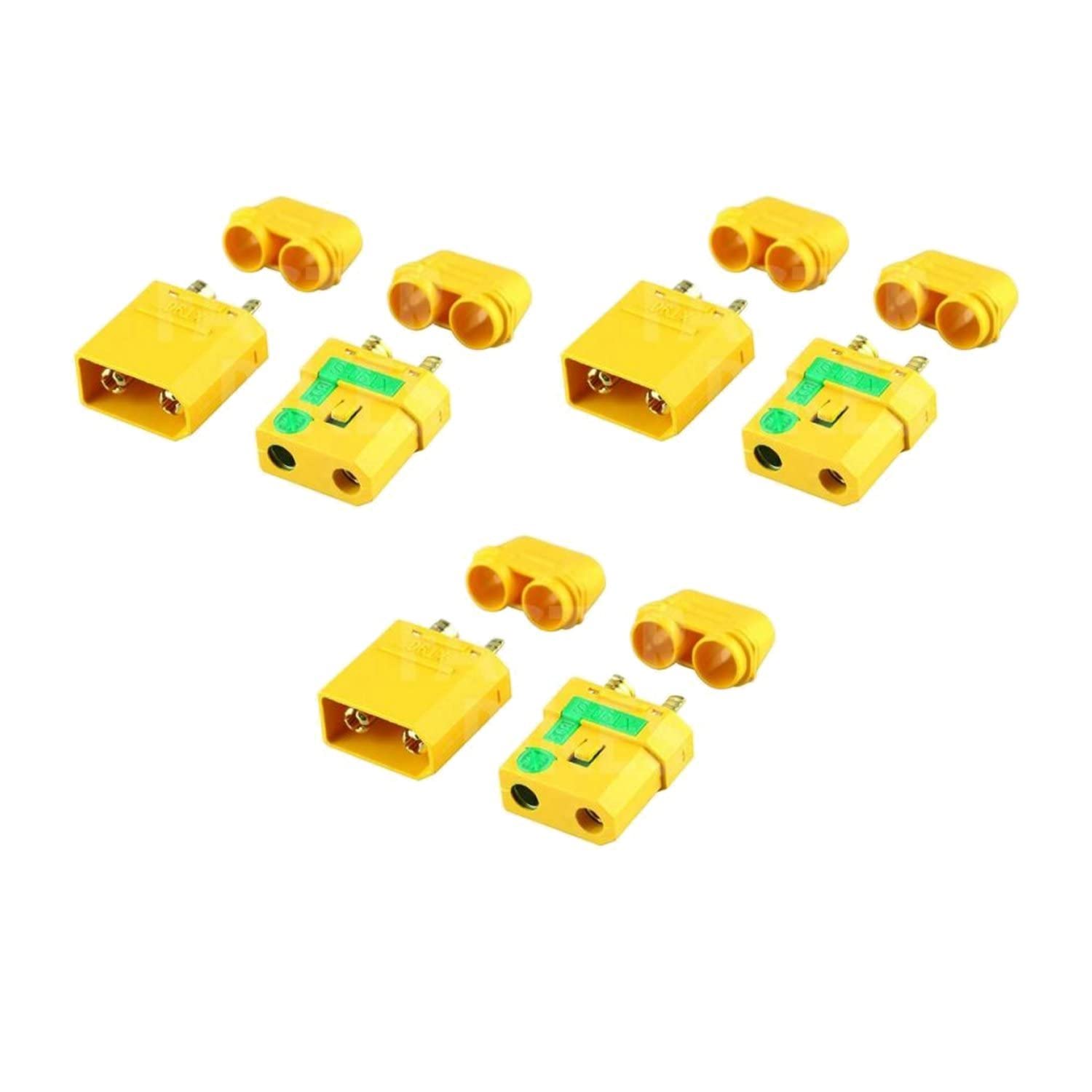 6 Paia (12 Pezzi) Amass XT90S Spine Oro Anti-Fiamma Ad Alta Corrente 90A Con Protezioni – Per RC Modellismo - 5