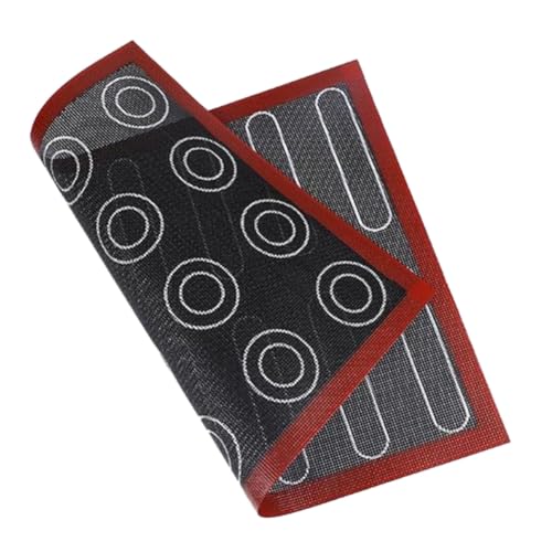 Malloy Estera para Hornear de Hojaldre de MacarróN con Estampado Reversible de Silicona de 30X40 Cm, Revestimiento Antiadherente para ReposteríA, Horno, Hoja Perforada para Pasteles
