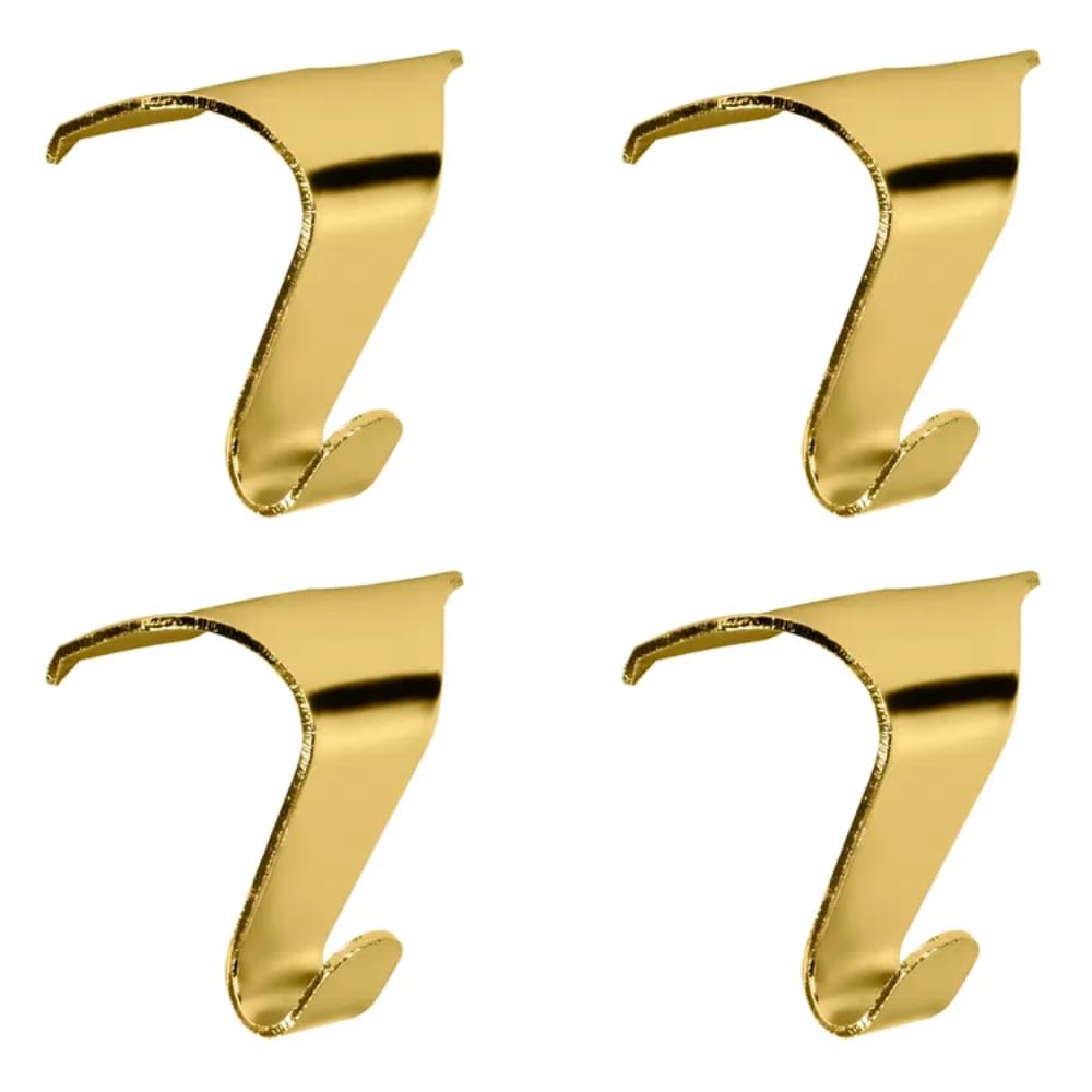 SISI UK Brass Plated Picture Rail Hanging Moulding Hooks 38mm Heavy Duty Dado Picture Rail Hooks for Arts & Photos Pack of 4