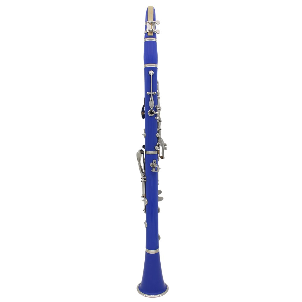 Btuty Clarinete ABS de 17 toneladas bB clarinete soprano plano con guantes de limpieza, 10 hojas, destornillador, maletín de hojas, instrumento de viento de madera