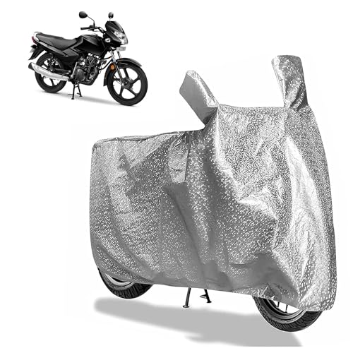 Image of Sulfar Bike Cover for TVS Sport (E20) (Entry Commuter) | Waterproof, Dustproof & UV Protected | All Weather Two Wheeler Cover (Silver) New 2026 Variants