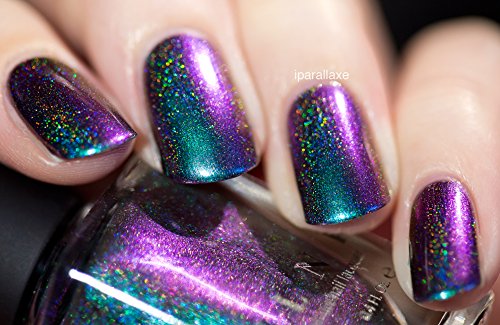 Image of ILNP Hush (H) - Teal, Blue, Violet, Orange, Red Holographic Ultra Chrome Color Shifting Nail Polish